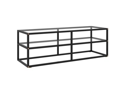 vidaXL TV skrinka čierna s priehľadným sklom 120x40x40 cm