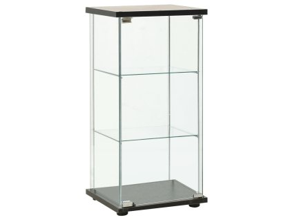 vidaXL Skladovacia skrinka tvrdené sklo čierna