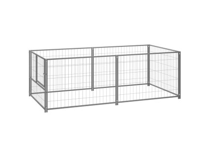 vidaXL Koterec pre psa strieborný 200x100x70 cm oceľový