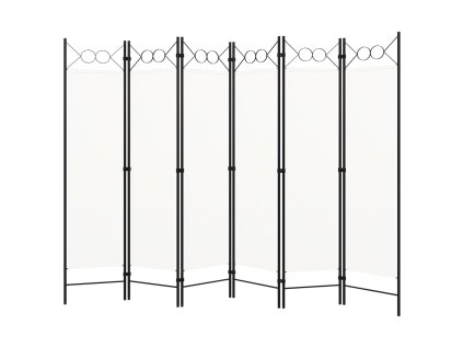 vidaXL Paraván so 6 panelmi, biely 240x180 cm
