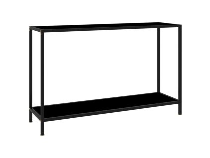 vidaXL Konzolový stolík, čierny 120x35x75 cm, tvrdené sklo