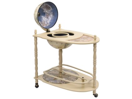 vidaXL Voľne stojaci glóbusový bar/stojan na víno eukalyptové drevo zelený