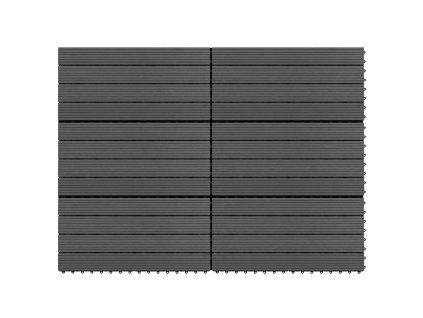 vidaXL Podlahové dlaždice 6 ks 60x30 cm 1,08 m² čierne