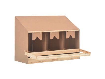 vidaXL Hniezdo pre sliepky 3 priehradky 93x40x65 cm borovicové drevo