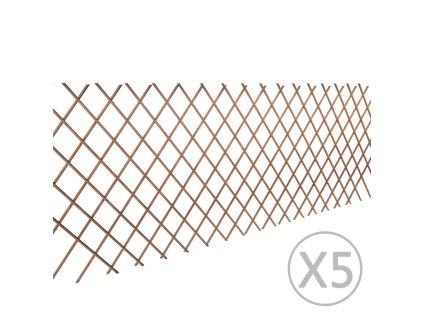 vidaXL Mriežkový plot z vŕbového prútia 5 ks 180x90 cm