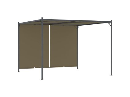 vidaXL Záhradná pergola so zaťahovacou strechou 3x3m sivohnedá 180g/m²