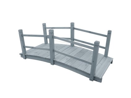 vidaXL Záhradný most, sivý 140x60x56 cm, jedľový masív