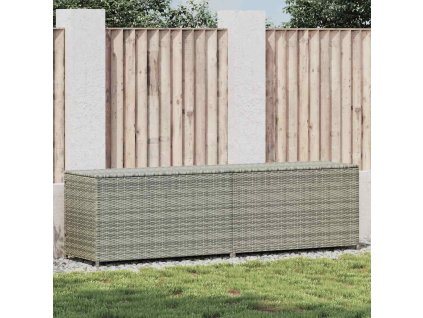 vidaXL Záhradný úložný box sivý 200x50x60 cm polyratanový