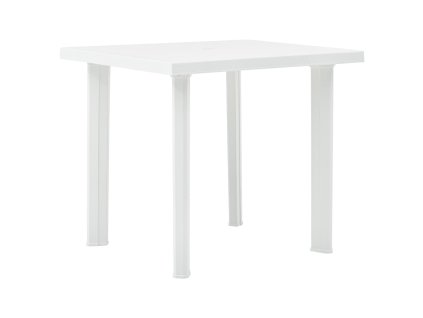 vidaXL Záhradný stôl, biely 80x75x72 cm, plast