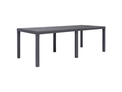 vidaXL Záhradný stôl hnedý 220x90x72 cm plastový s ratanovým vzhľadom