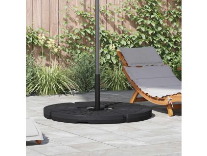 vidaXL Podstavec na slnečník v tvare vejára 4 ks čierny