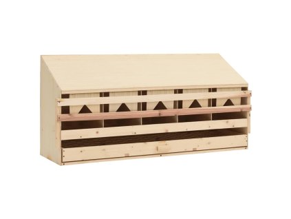 vidaXL Hniezdo pre sliepky, 5 priehradiek 117x33x54cm borovicový masív