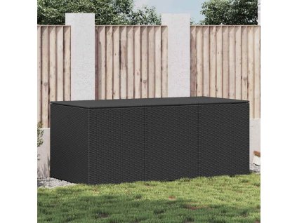 vidaXL Záhradný úložný box čierny 180x90x70 cm polyratanový