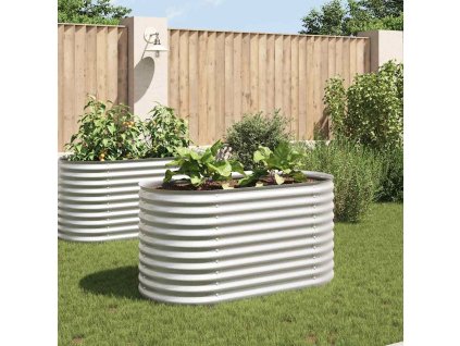 vidaXL Vyvýšený záhradný záhon 160x80x81cm,pozinkovaná oceľ,strieborný