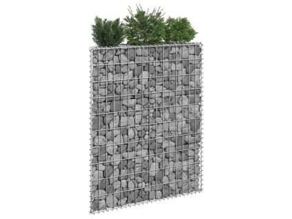 vidaXL Trapézový gabiónový vyvýšený kôš pozinkovaná oceľ 80x20x100 cm