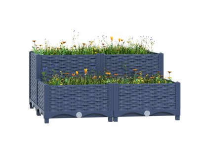 vidaXL Vyvýšený záhon 80x80x38 cm polypropylén