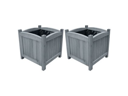 vidaXL Vyvýšené záhradné záhony 2 ks 30x30x30 cm, jedľový masív