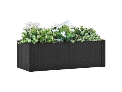 vidaXL Samozavlažovací vyvýšený záhradný záhon antracitový 100x43x33 cm