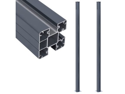 vidaXL Plotové stĺpiky 2 ks tmavosivé hliník 185 cm