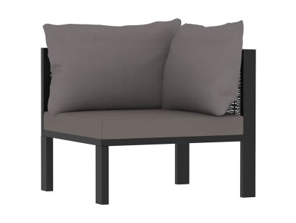 vidaXL Sektorová rohová pohovka s ľavou opierkou ruky antracitová polyratanová