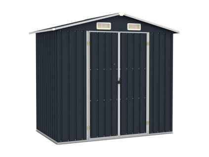 vidaXL Záhradná kôlňa antracitová 205x129x183 cm pozinkovaná oceľ