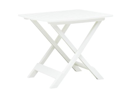 vidaXL Skladací záhradný stôl biely 79x72x70 cm plastový