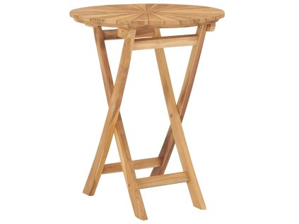vidaXL Skladací záhradný stôl Ø 60 cm, tíkový masív