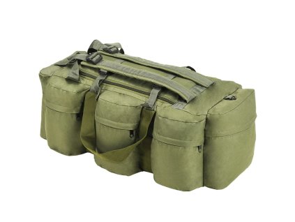 vidaXL Športová taška 3 v 1, army štýl 45 l, olivovo zelená
