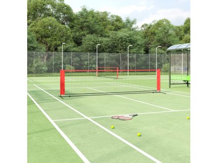 vidaXL Tenisová sieť čierno-červená 400x100x87 cm polyester