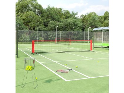 vidaXL Tenisová sieť čierno-červená 500x100x87 cm polyester