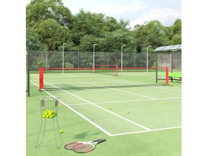 vidaXL Tenisová sieť čierno-červená 600x100x87 cm polyester