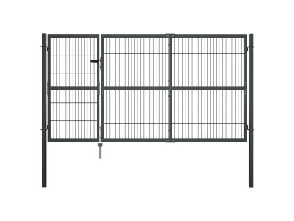 vidaXL Záhradná brána so stĺpikmi, oceľ 350x140 cm, antracitová