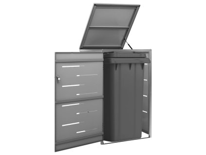 vidaXL Ohrada na 1 odpadkový kôš 69x77,5x112,5 cm nehrdzavejúca oceľ