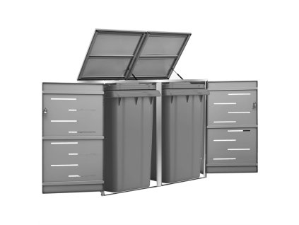 vidaXL Ohrada na 2 odpadkové koše 138x77,5x112,5 cm nehrdzavejúca oceľ