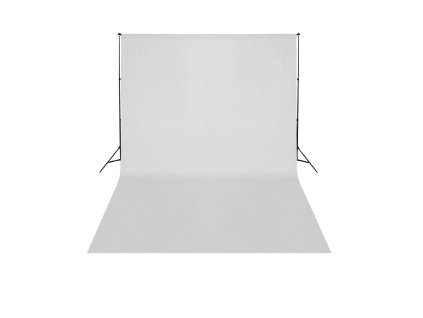 vidaXL Teleskopický systém na fotopozadie + biele fotopozadie 3 x 5 m