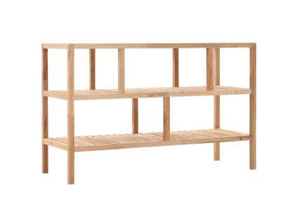 vidaXL Poličkový regál do kúpeľne z orechového dreva 100x40x65 cm