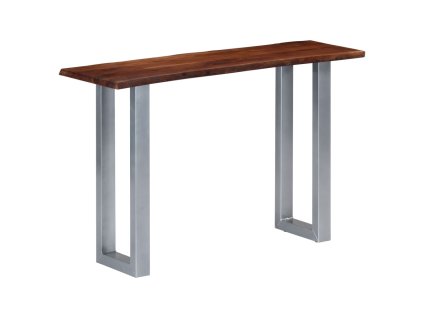 vidaXL Konzolový stolík z akáciového dreva a železa 115x35x76 cm