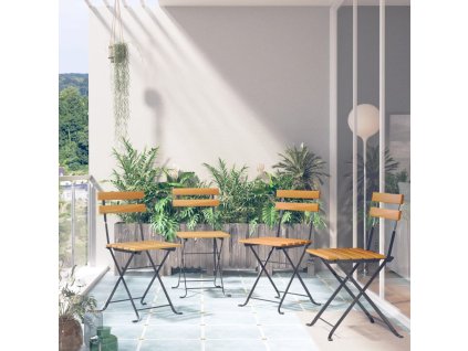 vidaXL Skladacie bistro stoličky 4 ks akáciový masív