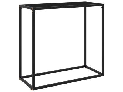 vidaXL Konzolový stolík čierny 80x35x75 cm tvrdené sklo