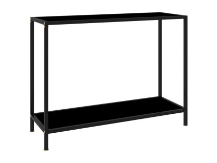 vidaXL Konzolový stolík, čierny 100x35x75 cm, tvrdené sklo
