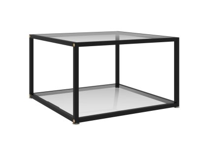 vidaXL Konferenčný stolík, priehľadný 60x60x35 cm, tvrdené sklo