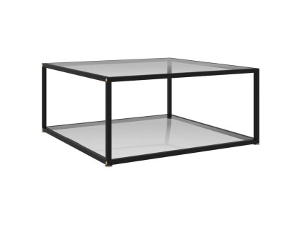 vidaXL Konferenčný stolík, priehľadný 80x80x35 cm, tvrdené sklo