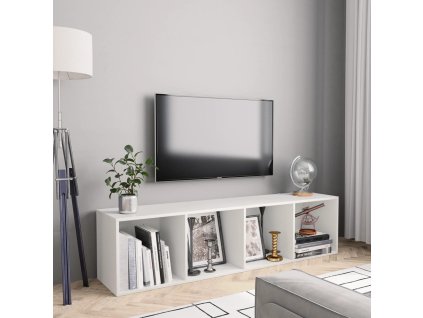 vidaXL Knižnica/TV skrinka, biela 143x30x36 cm