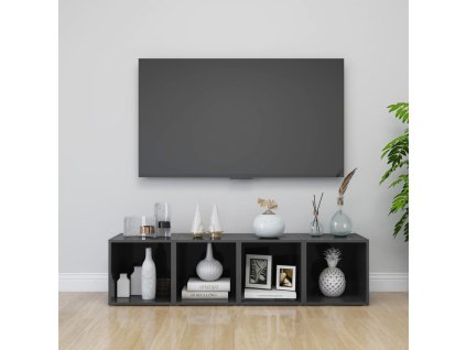 vidaXL TV skrinky 4 ks, lesklé sivé 37x35x37 cm, kompozitné drevo