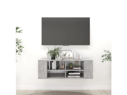 vidaXL Nástenná TV skrinka, betónová 102x35x35 cm, kompozitné drevo