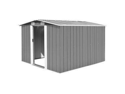 vidaXL Záhradná kôlňa 257x298x178 cm, kov, sivá