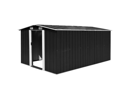 vidaXL Záhradná kôlňa 257x392x181 cm, kov, antracitová