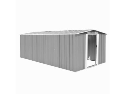 vidaXL Záhradná kôlňa 257x489x181 cm, kov, sivá