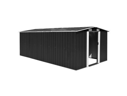 vidaXL Záhradná kôlňa 257x489x181 cm, kov, antracitová