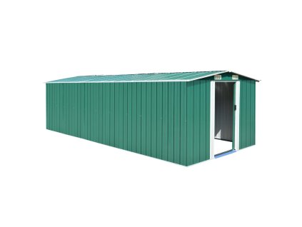 vidaXL Záhradná kôlňa 257x580x181 cm, kov, zelená